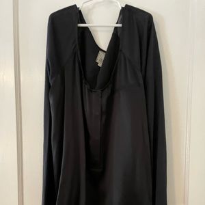 Black silk and Jersey top